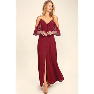 Lulu’s You Found Me Wine Red Maxi Dress